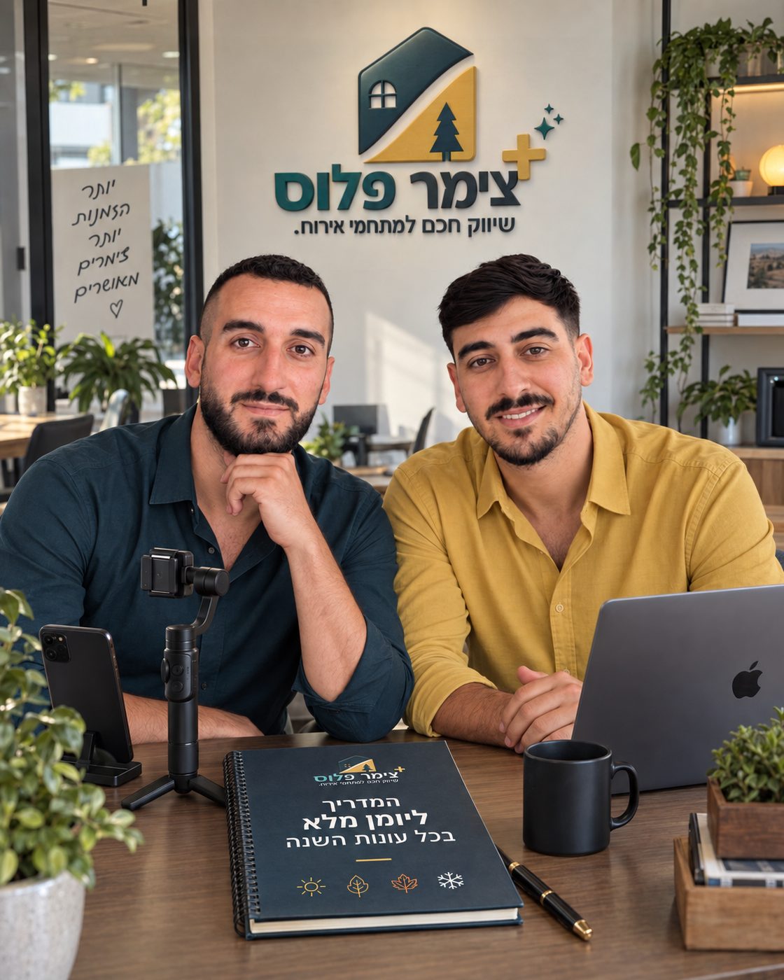 רון ואביעד במשרד צימר פלוס